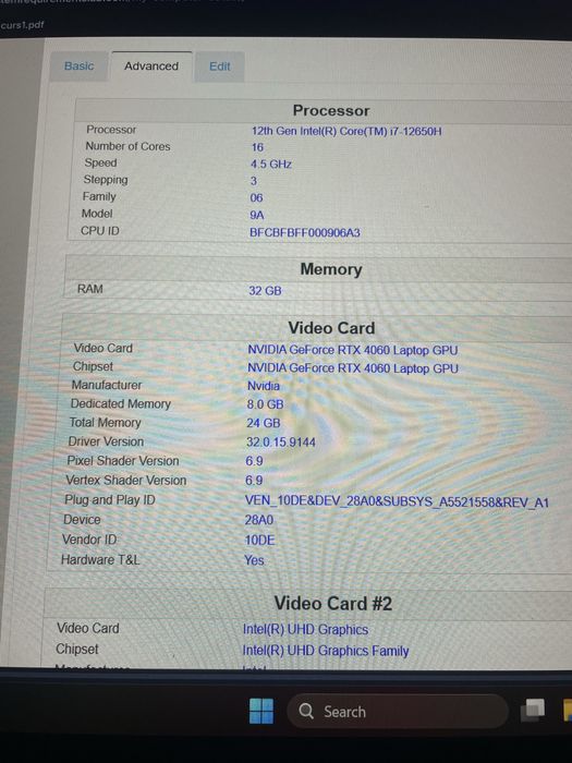 Laptop Gaming RTX 4060 8GB