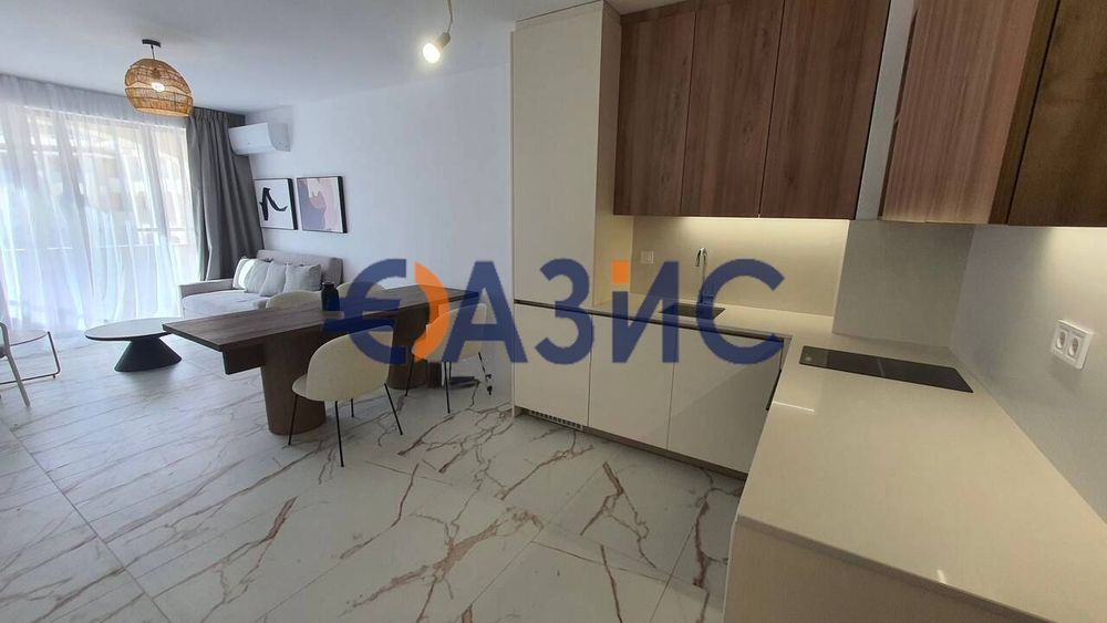 Напълно обзаведен апартамент с 1 спалня в комплекс "Sole Mare", Ахелой, първа линия до морето, 76.6 кв.м, #34131736