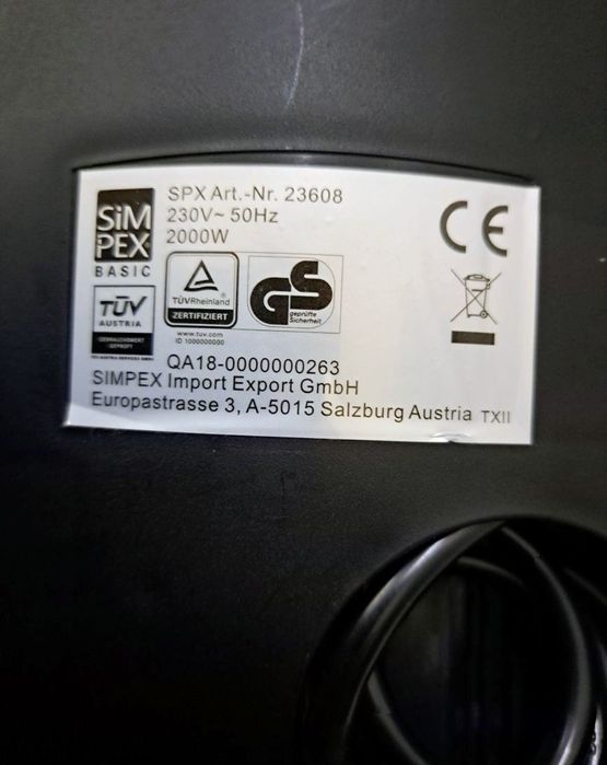 Aparat prăjit friteuza SIMPEX 23608 2000W 3.5 l 190°