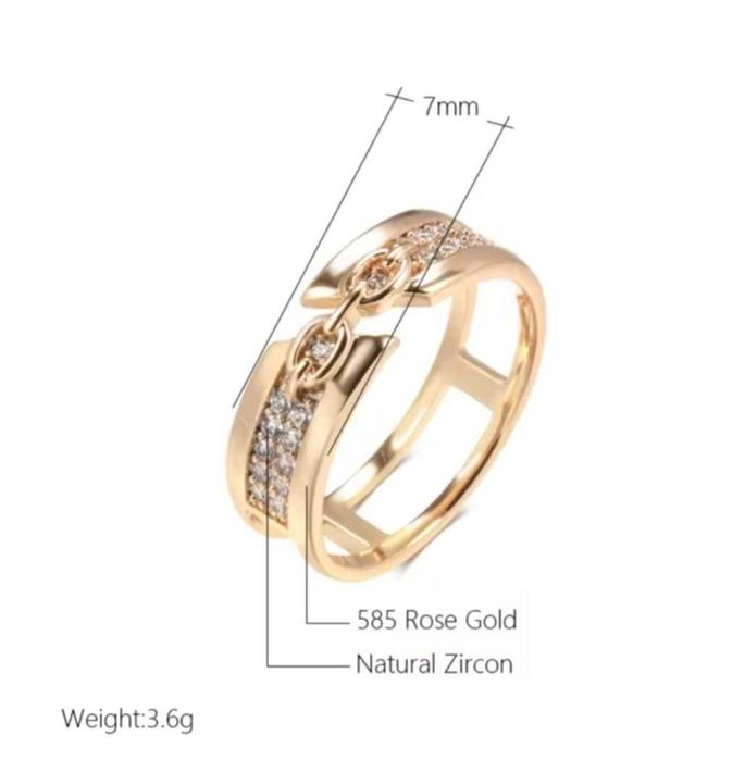 GR110,inel placat aur 14k, nou/marcat, unisex, zirconii albe