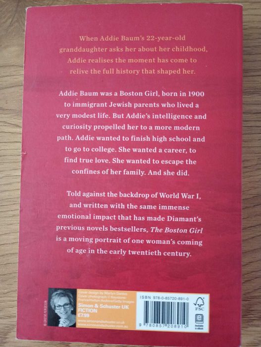 Cartea "The Boston Girl" Anita Diamant (in engleza)