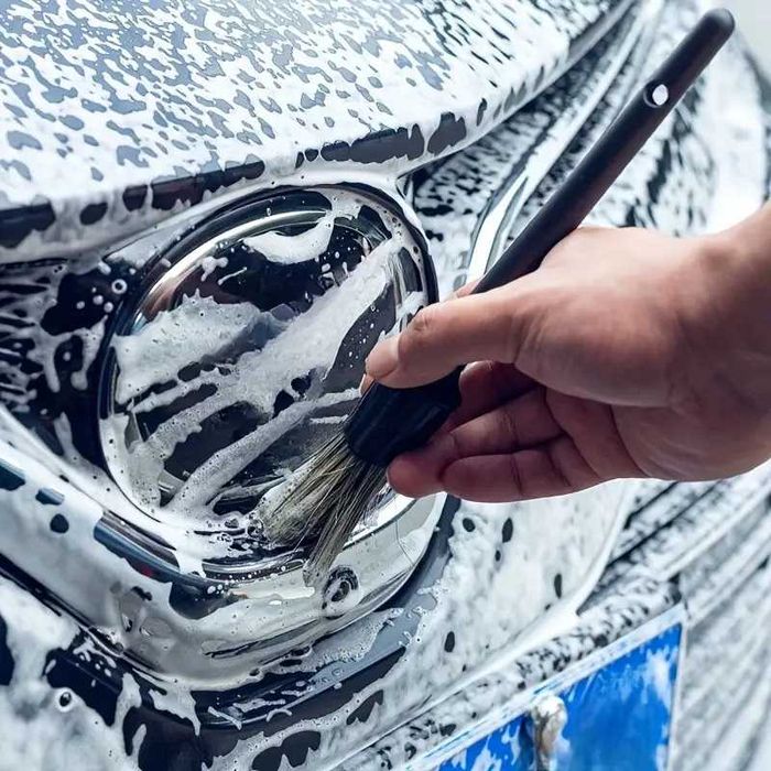 Комплект от 3бр четки за детайлинг с естествен косъм от глиган