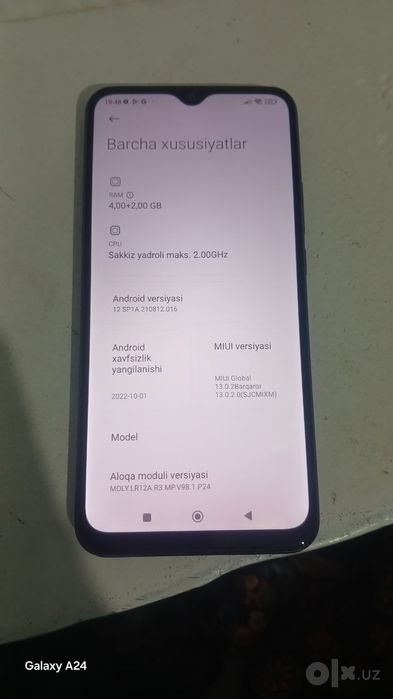 Redmi 9 128/4+2  holati zur