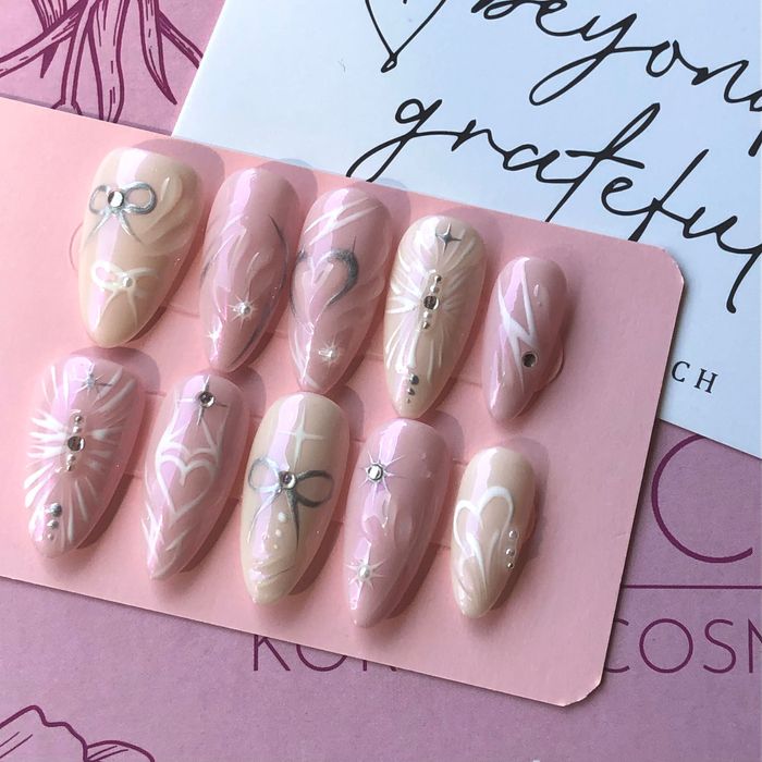 Ръчно рисувани изкуствени нокти press on nails