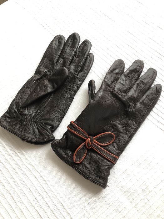 Manusi elegante piele dama Parfois, maro inchis