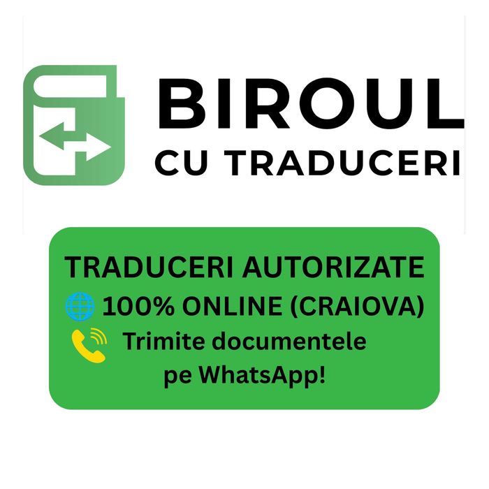 Traduceri autorizate și legalizate Craiova - Engleză, Franceză, Germană, Italiană, Spaniolă