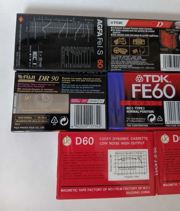 Caseta audio LUCKY,AGFA, Konica, Fuji și TDK noi sigilate anii 80/90