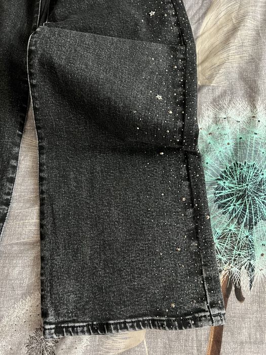 Черни дамски дънки с камъни