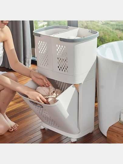 Корзина для белья в ванную узкая