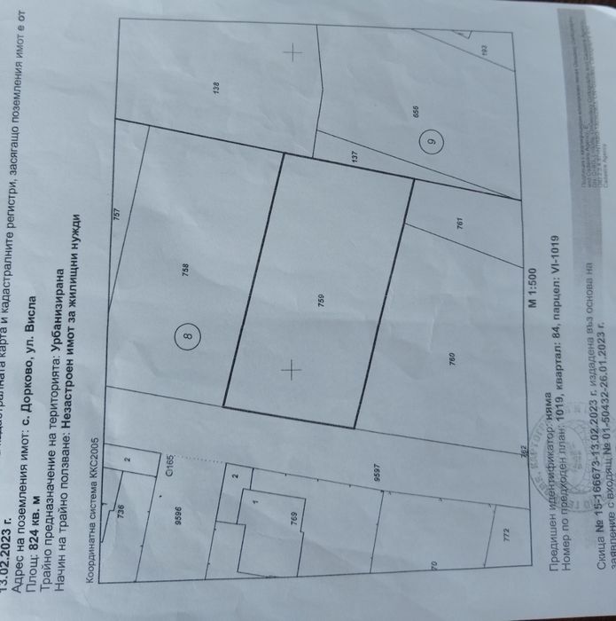 Продавам парцел 820 кв.м.