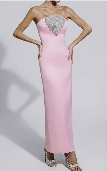 Официална/Елегантна Розова Рокля