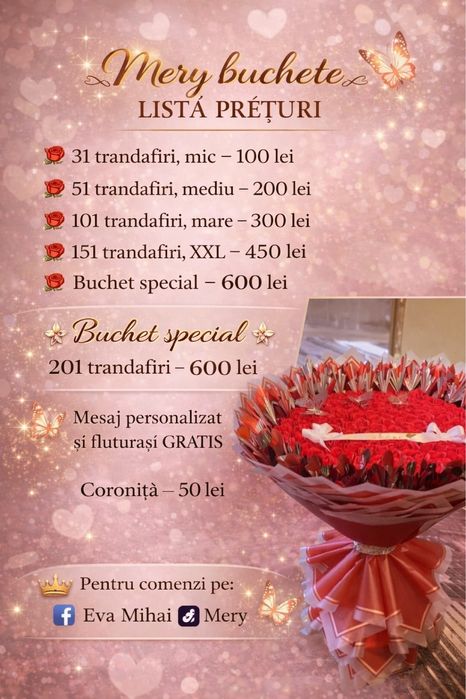 Buchete flori din saput