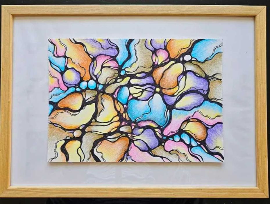 Рисунка моливи с рамка дизайн уникат закодирани положителни послания