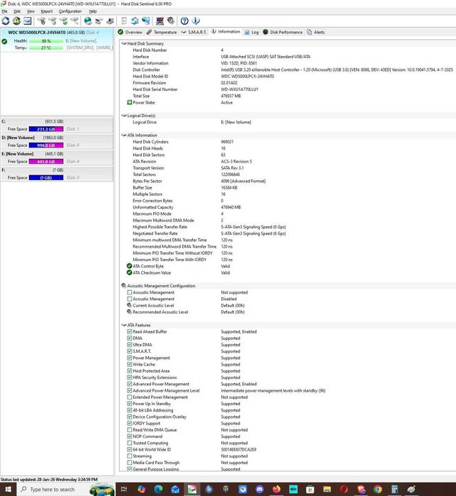 Hard Disk Laptop 500GB WD Blue WD5000LPCX, SATA-III, 5400RPM Cache 8MB