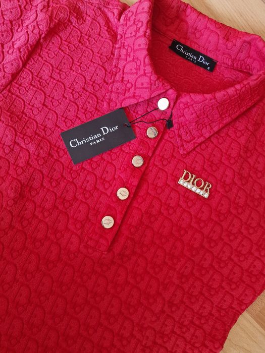Bluza Christian Dior, logo metalic auriu, new collection