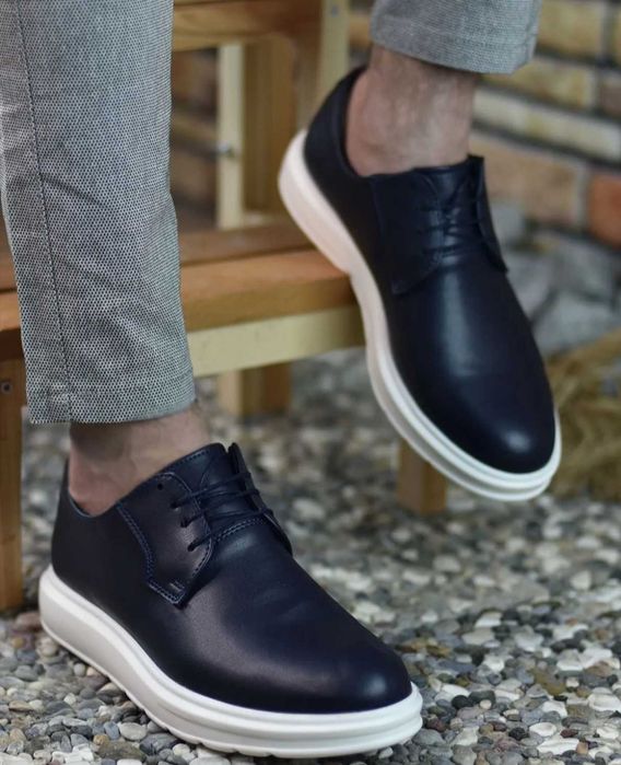 Riccon - тъмно сини, ежедневни мъжки обувки.