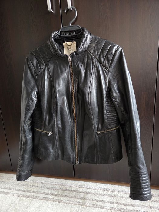 Дамско късо кожено яке от естествена кожа