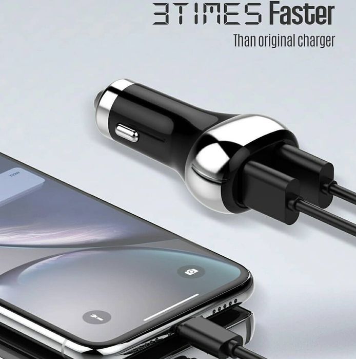 Автомобильные зарядные устройства в прикуриватель USB TYPE-C гарантия