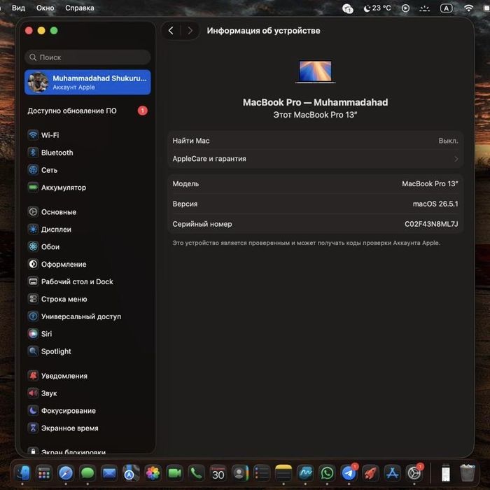 MacBook pro 13 sotiladi