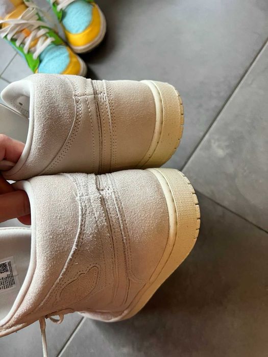 Nike air Jordan 1 Mid размер 44 Екрю Бежов Бял Велур