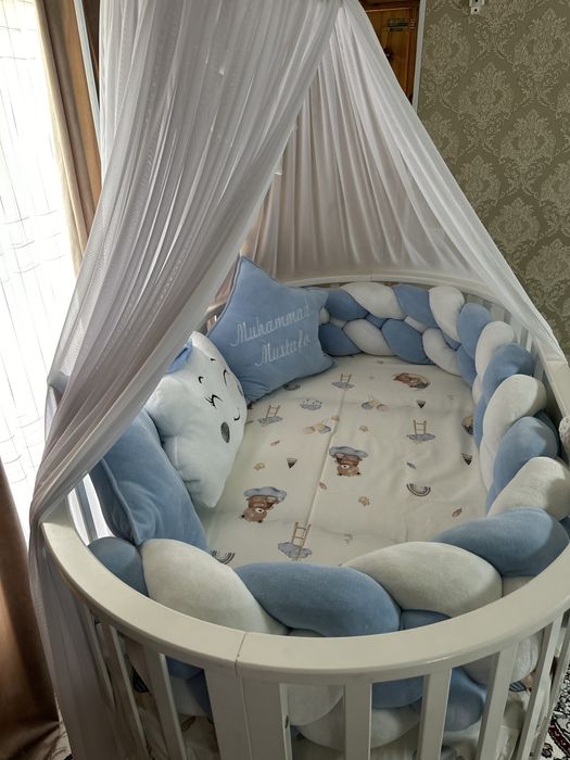 Detskiy krovat transformer ichidigilari bn matras parda yostiqlari