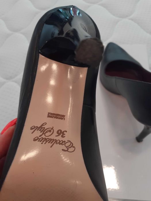 Дамски обувки естествена кожа с висок ток