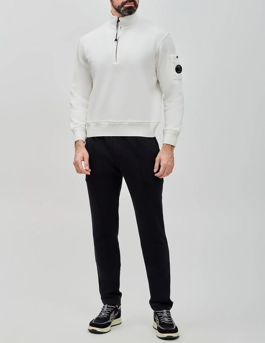 Мъжки суичър C.P. Company Cotton Diagonal Fleece Half Zip Sweater
