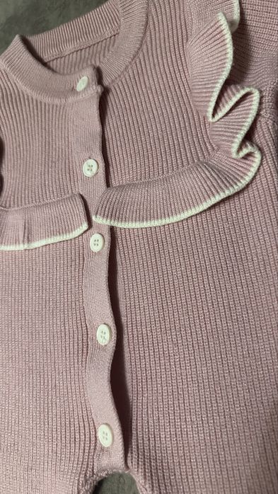 Вязанный розовый ромпер