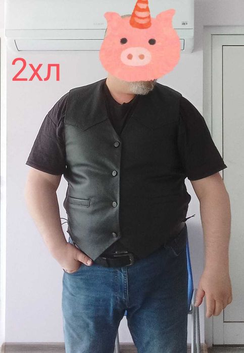 Мъжки кожен елек 2хл