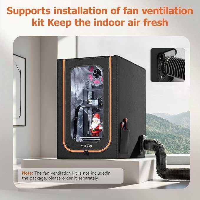 Carcasă Imprimantă 3D YOOPAI Enclosure 750x700x900mm Ignifugă pt Ender 5 Plus CR-10 S Pro Termostatată Slot LED Inclus Dustproof Fireproof Cover Mare