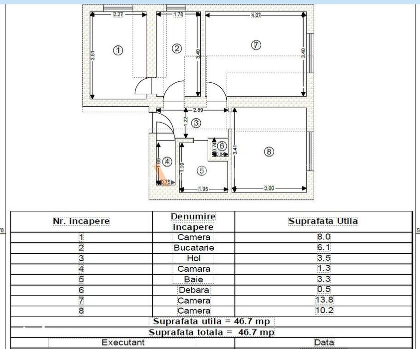 Apartament 3 camere Tudor Vladimirescu