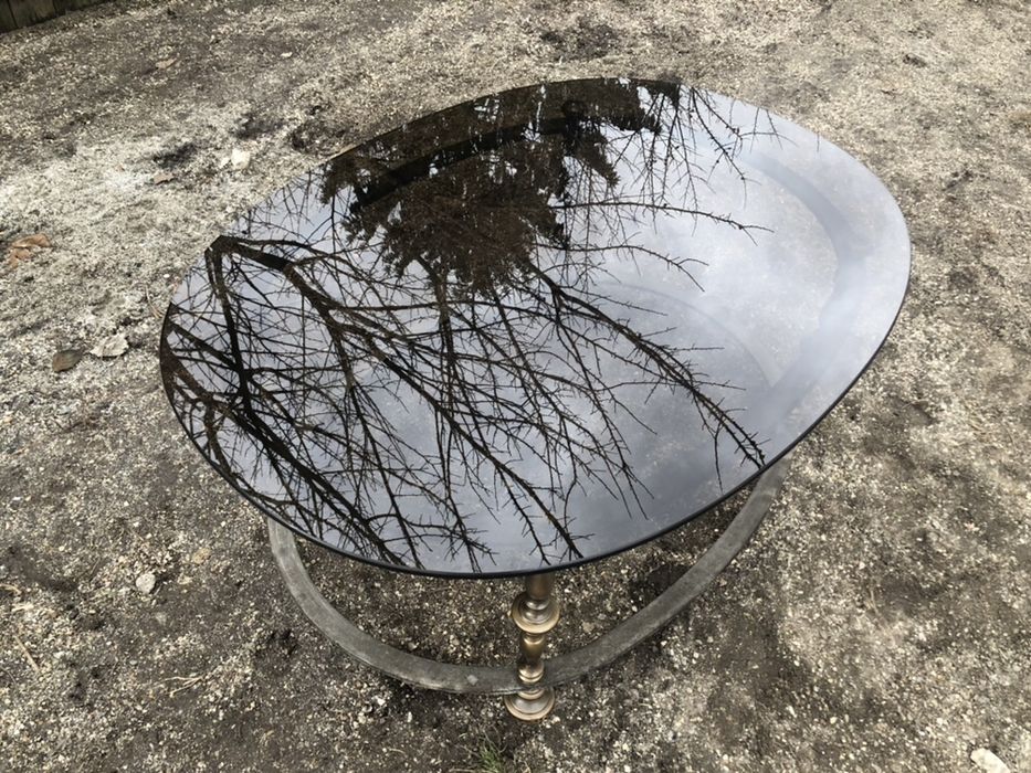 Masa de living masiva fier + sticla 50kg