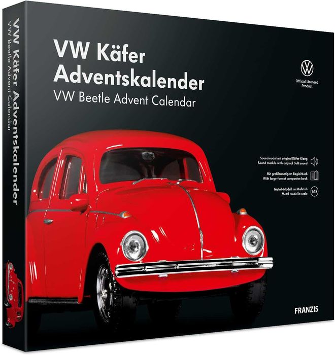 Модел за слабяне VOLKSWAGEN BEETLE фолксваген бийтъл ретро 1:43 метална кола Коледен календар