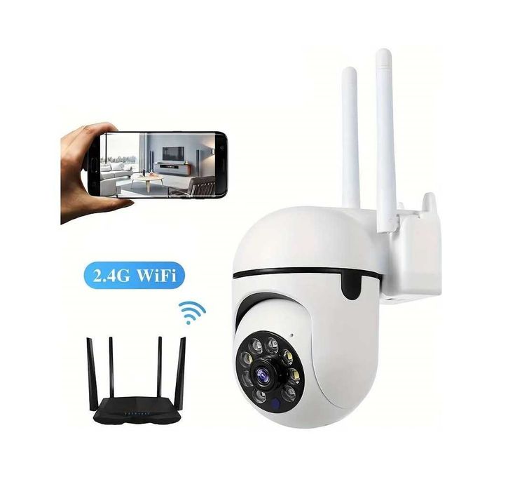Безжична 5G WiFi Камера 2MP, Въртяща Камера с Двупосочна Комуникация.