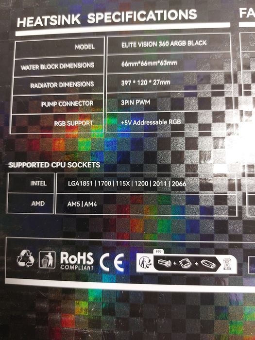 Cooler cu display mare Thermalright Elite Vision 360 argb black,open b