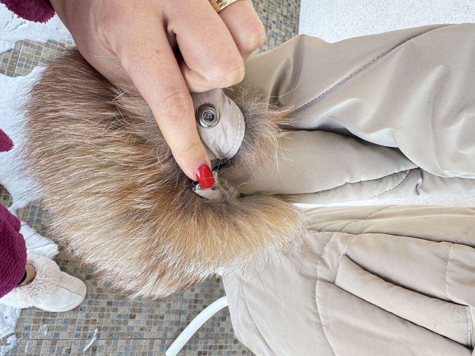 Geaca cu blana naturala de vulpe