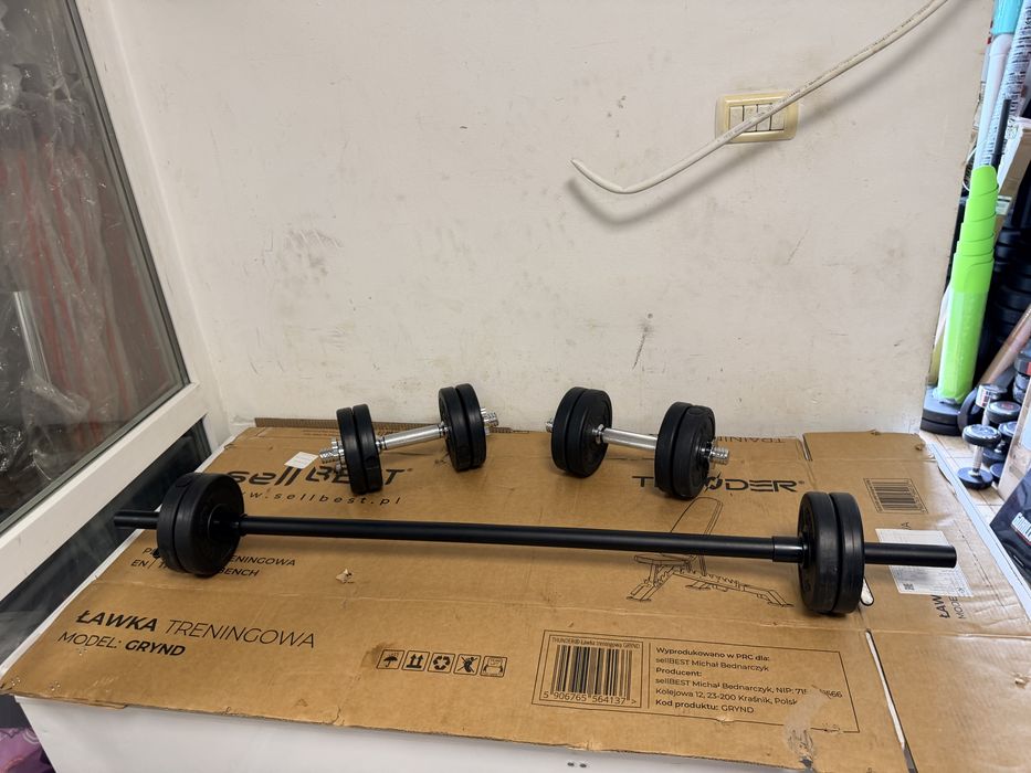 Pachet sala 20 kg gantere reglabile+Bara haltera noi pret promo 250 lei