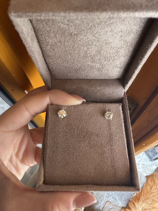 Cercei stud cu diamante 1,32 ct 100% naturale