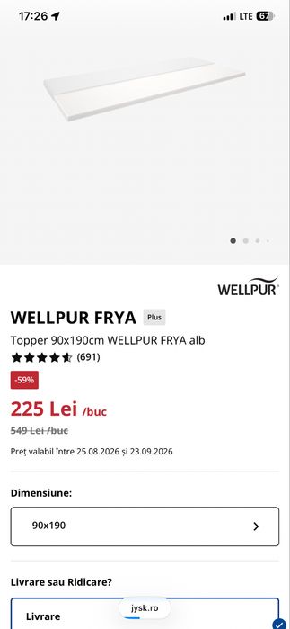 Vand topper utilizat