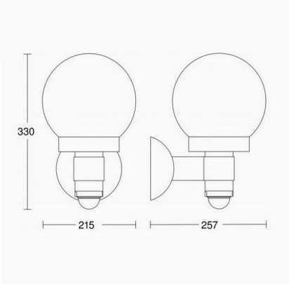 Steinel  - Екстериорен аплик със сензор L 115 1xE27/60W/230V