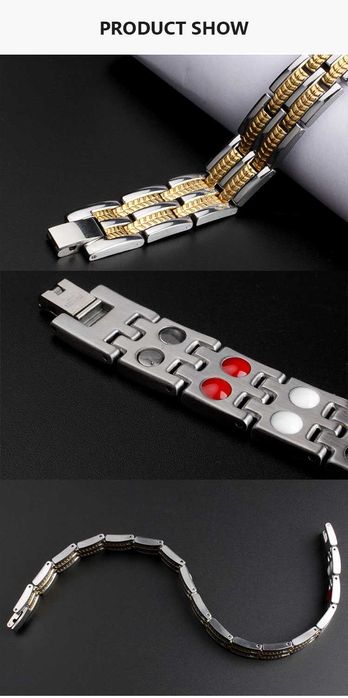 Brăţară magnetica terapeutică , placată cu aur