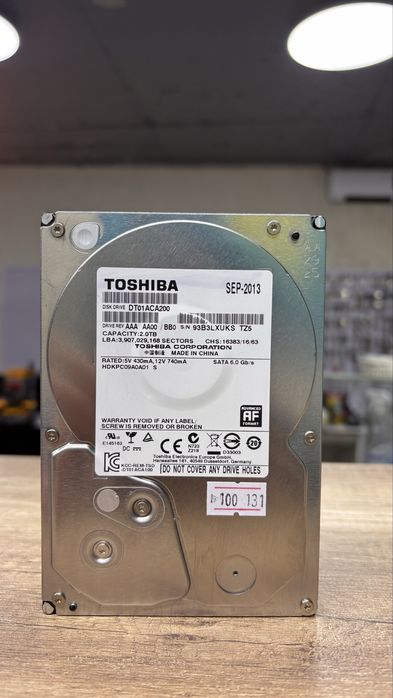 HDD БУ 3.5" Toshiba 2TB DT01ACA200 SATA III 100%
