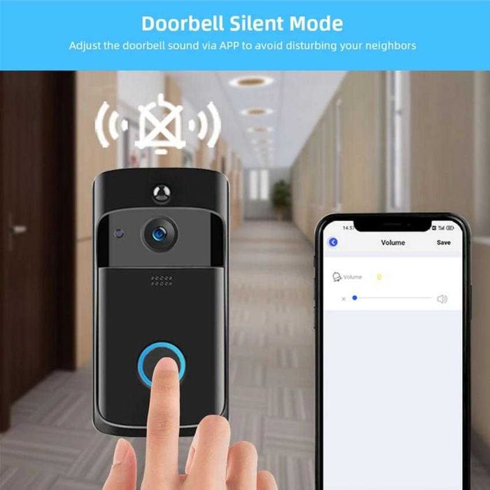 166° HD Смарт Видеодомофон Интерком Злектронен Звънец Wi-Fi Бебефон