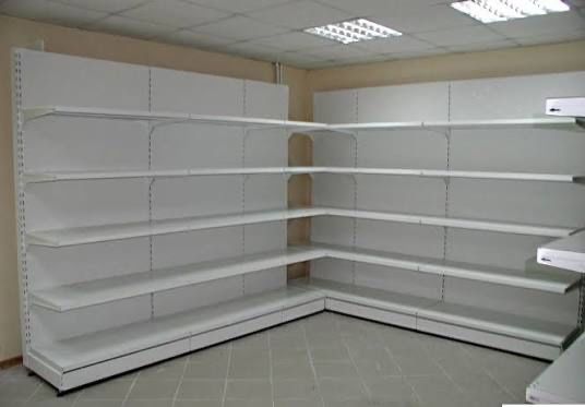 Стелажи железные, пристеные