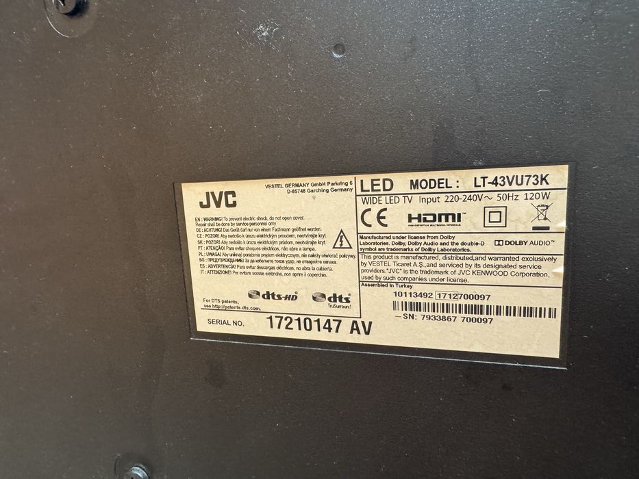 Телевизор jvc 43 инча за части