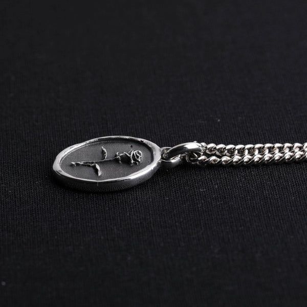 Сребърен медальон роза 925 | Арт висулка талисман „Memento Vivere“