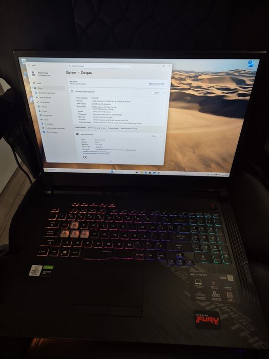Laptop Gaming ASUS ROG Strix G17 G712LU – i7 10750H / 32GB RAM / GTX 1660 Ti 6GB / Windows 11 Pro