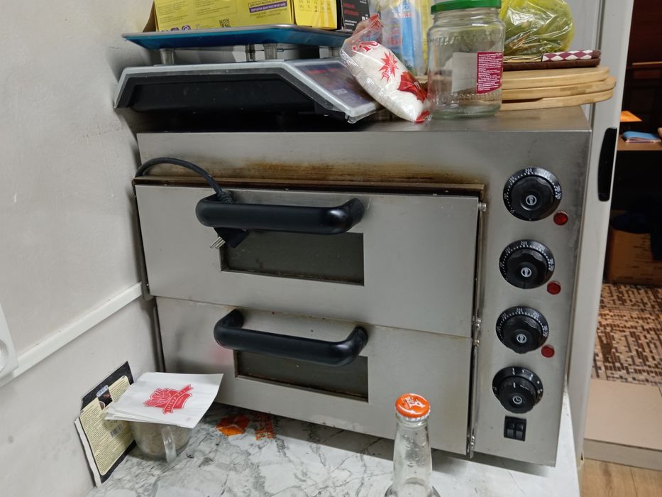 Пицца печь двух дверный