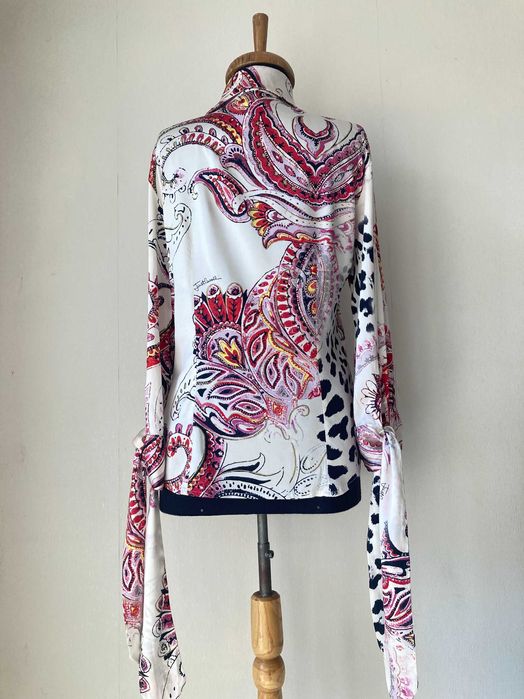 Just Cavalli Animal Print женска копринена блуза коприна IT40 / S / 36