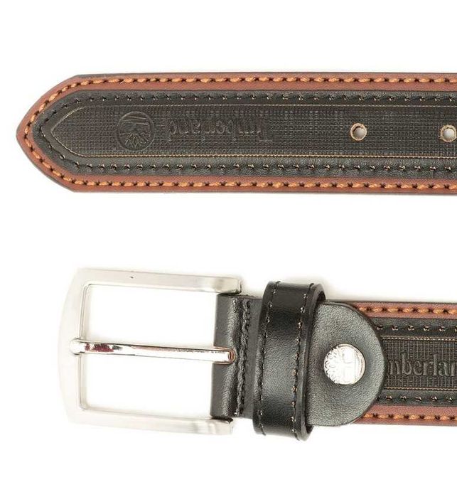 TIMBERLAND – Мъжки кожен колан в кафяво и черно размер: M нов с кутия